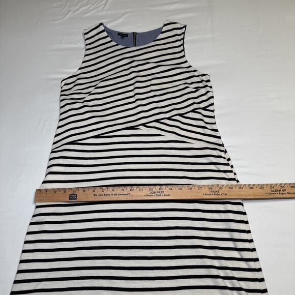 Talbots Sleeveless Dress Size Large White Black French Stripes Pockets Resort - Picture 6 of 15